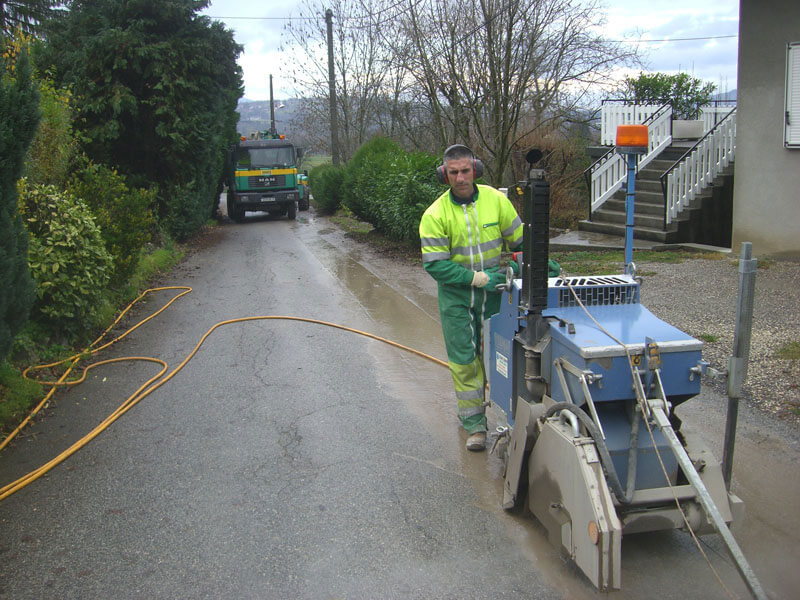 Sciage pour ouverture béton Thonon-les-Bains pour réseau ERDF